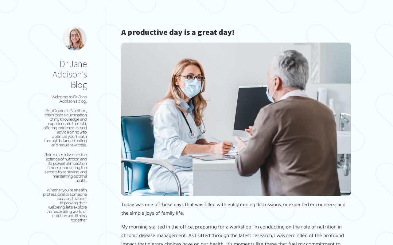 Dr Jane Addison's Blog